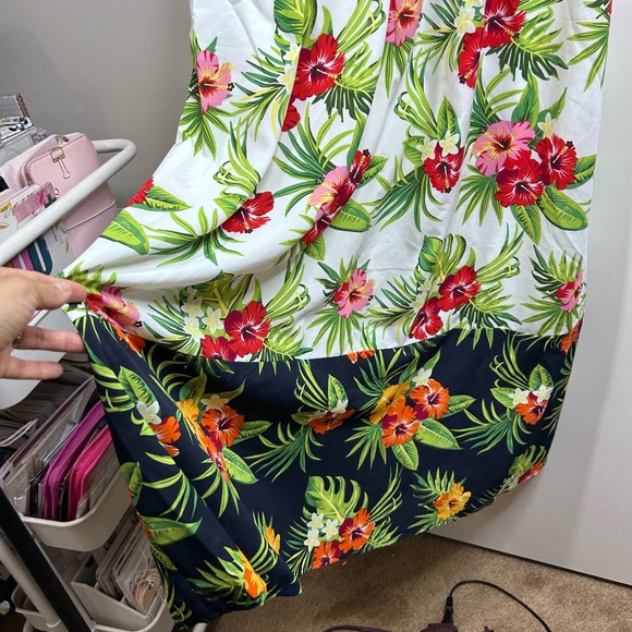 The Moon Retro 70's Boho Tropical Vacation Hawaiian Pearl Button Up Maxi Dress S - Picture 12 of 16